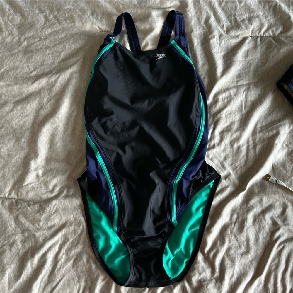 Speedo Swim One-Piece Swimsuit - Black and Green